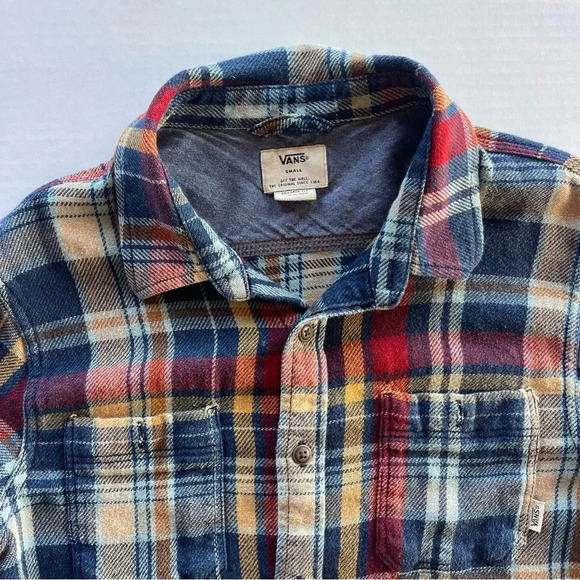 Vans Men's Blue and Tan Shirt Size Small 100% Cotton - Picture 4 of 9